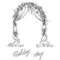 Wedding arch. Decoration. Vector sketch Royalty Free Stock Photo