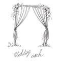 Wedding arch. Decoration. Vector sketch Royalty Free Stock Photo