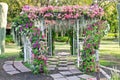 Wedding arch flower in park public Royalty Free Stock Photo