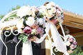 Wedding Arch flowers decoration roses Royalty Free Stock Photo