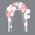 Wedding arch with flowers . Vector illustration.