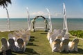 Wedding arch in front of sea