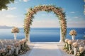 Wedding arch with rose flowers Royalty Free Stock Photo