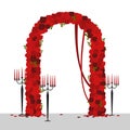 Wedding arch with roses . Vector illustration.