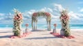 An elegant wedding arch set on the beach Royalty Free Stock Photo