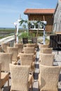 Wedding arch set up on the beach Royalty Free Stock Photo