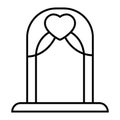 Wedding arch thin line icon. Altar vector illustration isolated on white. Arch outline style design, designed for web