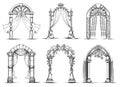 Wedding arches sketch set