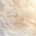 wedding backdrop, card... with lace texture and white pearl beads Royalty Free Stock Photo