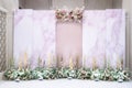 Wedding backdrop with flower