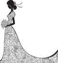 Elegant silhouette of the bride