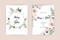 Wedding background with hand-made floral elements. Modern Wedding Collection.Vector illustration.