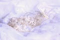 Wedding background with lace, pearls and ribbons. Royalty Free Stock Photo