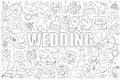 Wedding background from line icon. Linear vector pattern. Royalty Free Stock Photo