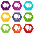 Wedding ballons icons set 9 vector Royalty Free Stock Photo