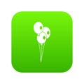 Wedding balloons icon digital green