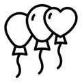 Wedding balloons icon, outline style