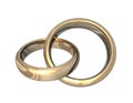 Wedding Bands Gold 3D Love