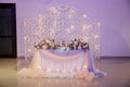 Wedding Banquet Hall Table Decoration Flowers Royalty Free Stock Photo