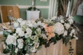 Wedding Banquet Hall Table Decoration Flowers Royalty Free Stock Photo