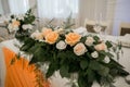 Wedding Banquet Hall Table Decoration Flowers Royalty Free Stock Photo