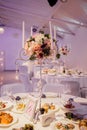 Wedding Banquet Hall Table Decoration Flowers Royalty Free Stock Photo