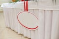 Wedding banquet table decoratopn at a restaurant Royalty Free Stock Photo