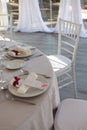 wedding banquet table detail in the daytime Royalty Free Stock Photo