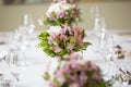 Wedding banquet table flower decoration