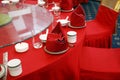Wedding banquet table setting Royalty Free Stock Photo