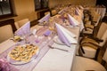 Wedding banquet table setting Royalty Free Stock Photo