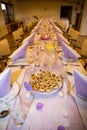 Wedding banquet table setting Royalty Free Stock Photo