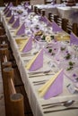 Wedding banquet table setting Royalty Free Stock Photo