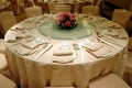 Wedding banquet table setting Royalty Free Stock Photo