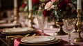 Wedding banquet. Table setting at a luxury wedding and Beautiful flowers and candles on the table. Royalty Free Stock Photo