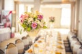 Wedding barn decoration. Love concept. Wedding table flowers bouquet. Royalty Free Stock Photo