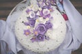 Wedding beautiful cake top view nice color Royalty Free Stock Photo