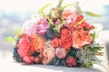 Wedding beautiful colorful bouquet . Royalty Free Stock Photo