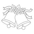 Wedding Bell Isolated Coloring Page for Kids