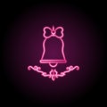 Wedding bell neon icon. Simple thin line, outline vector of wedding icons for ui and ux, website or mobile application