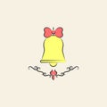 wedding bell sketch illustration. Element of colored wedding icon for mobile concept and web apps. Sketch style wedding bell icon