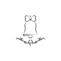 wedding bell sketch illustration. Element of wedding icon for mobile concept and web apps. Sketch style wedding bell icon can be u