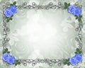 Wedding Blue roses border black