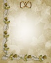 Wedding Border Gold Roses and ribbons Royalty Free Stock Photo