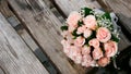 Wedding bouquet on bench Royalty Free Stock Photo