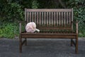 Wedding bouquet and bench Royalty Free Stock Photo