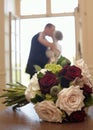 Wedding Bouquet With Bride And Groom Royalty Free Stock Photo