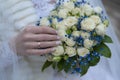 Wedding bouquet that the bride holds in her hands