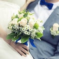 Wedding bouquet in bride`s hand Royalty Free Stock Photo