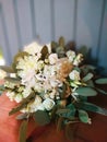 Wedding bouquet of bride. Variety of autumn flowers. Odessa, October.